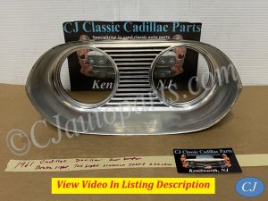 OEM 1961 Cadillac Deville Eldorado Fleetwood BRAKE LIGHT TAIL LIGHT ALUMINUM ESCUTCHEON INSERT BEZEL #1475504
